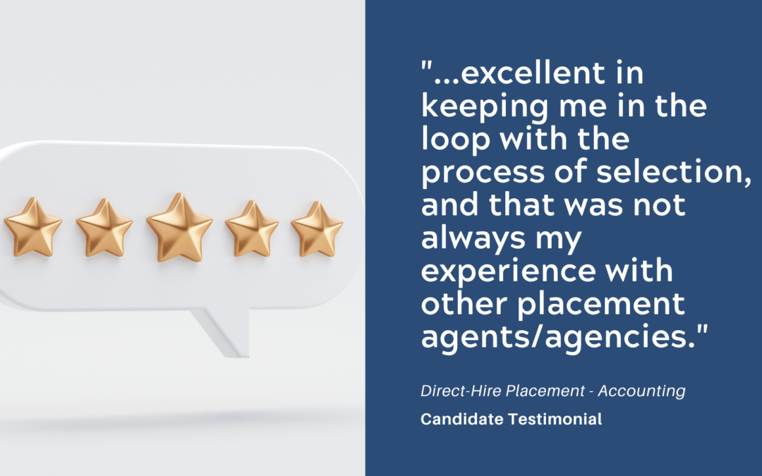 Candidate Testimonial – Direct-Hire Placement, Accounting Manager Position