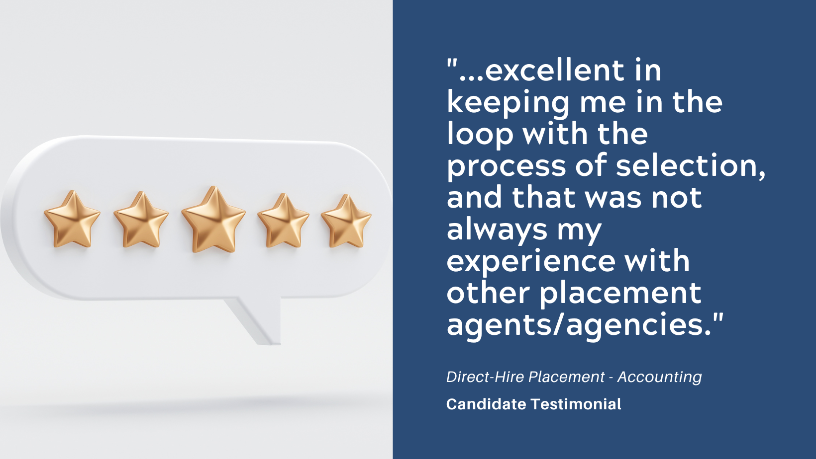 Candidate Testimonial – Direct-Hire Placement, Accounting Manager Position