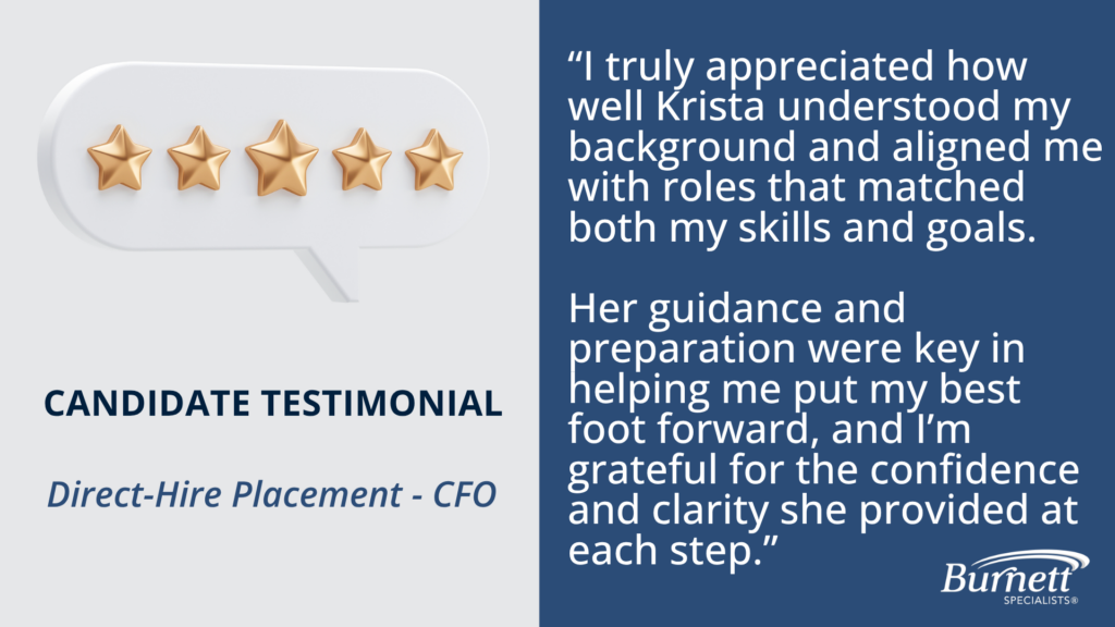 Candidate Testimonial – Direct-Hire Placement, CFO