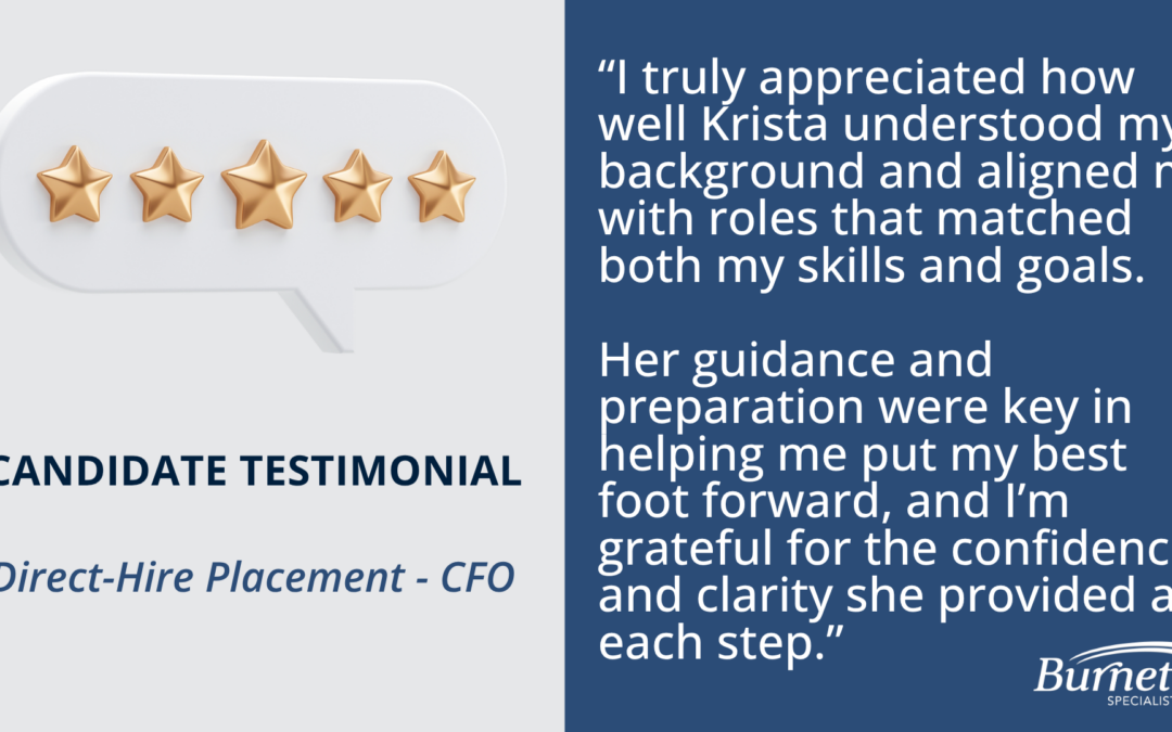 Candidate Testimonial – Direct-Hire Placement, CFO